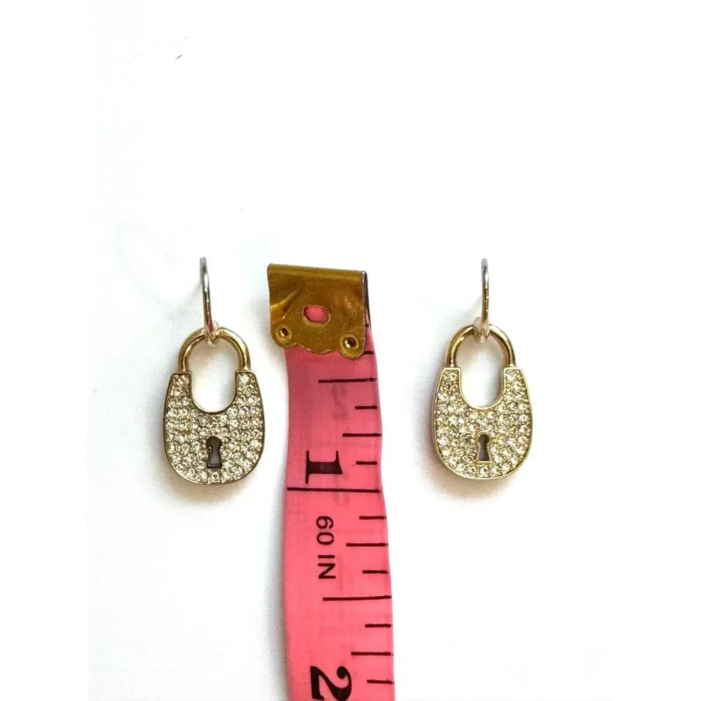 Michael Kors Gold Tone Pavé Padlock Earrings & Lock Charm Jewelry Set